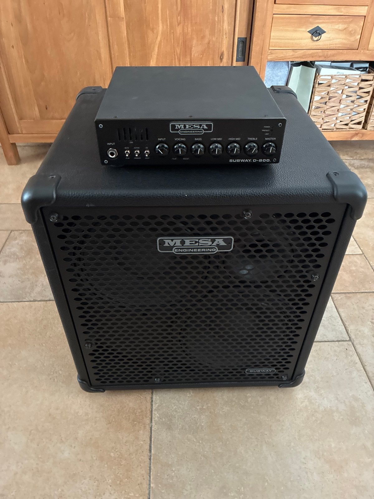 Mesa Boogie Subway D-800 basversterker met 2x10 cab, Muziek en Instrumenten, Ophalen of Verzenden, Gebruikt, Basgitaar, 100 watt of meer
