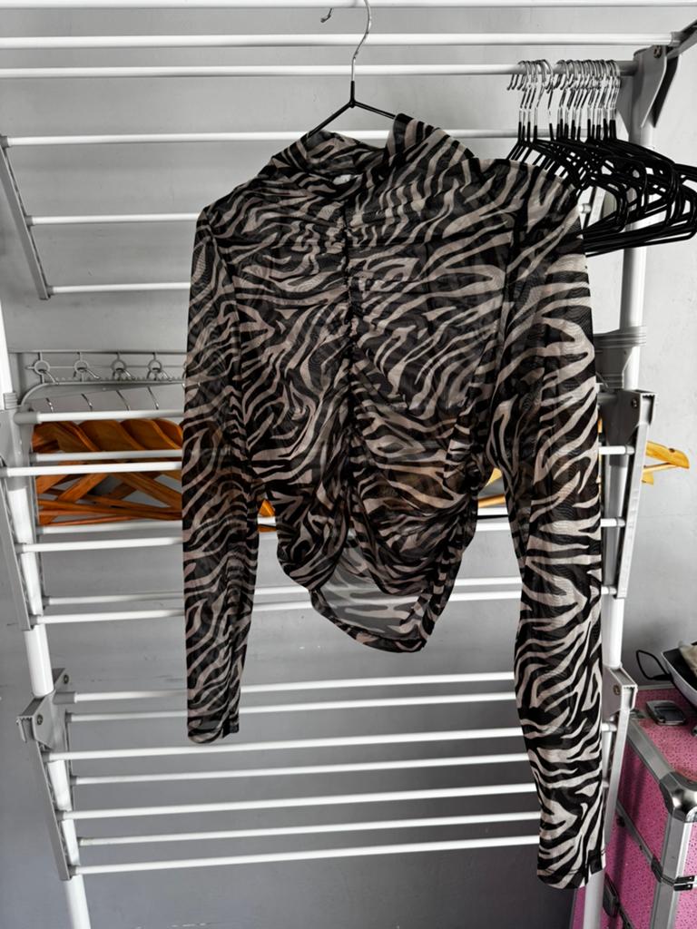 Doorschijnend print topje, Overige kleuren, Verzenden, Zo goed als nieuw, Lange mouw