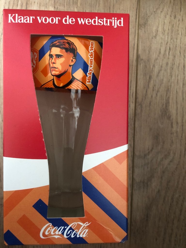 Coca-Cola Glas Micky van de Ven, Verzamelen, Sportartikelen en Voetbal, Nieuw, Overige typen, Overige binnenlandse clubs, Ophalen of Verzenden