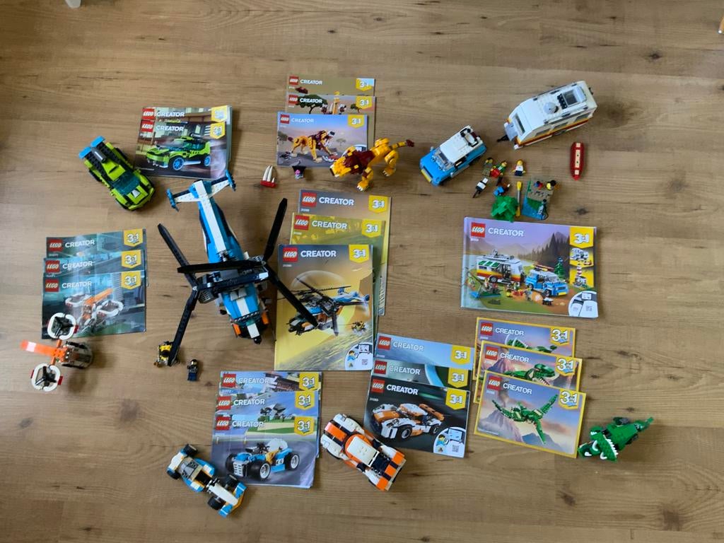 7 verschillende lego creator sets, Lego, Ophalen of Verzenden, Zo goed als nieuw, Compleet
