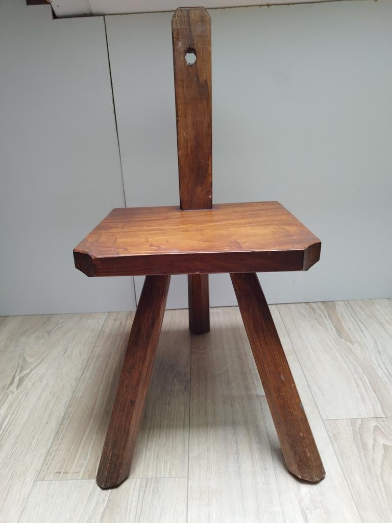 Oude Melkkruk melk kruk driepoot Brutalist jaren '60, Verzenden, Gebruikt, Hout