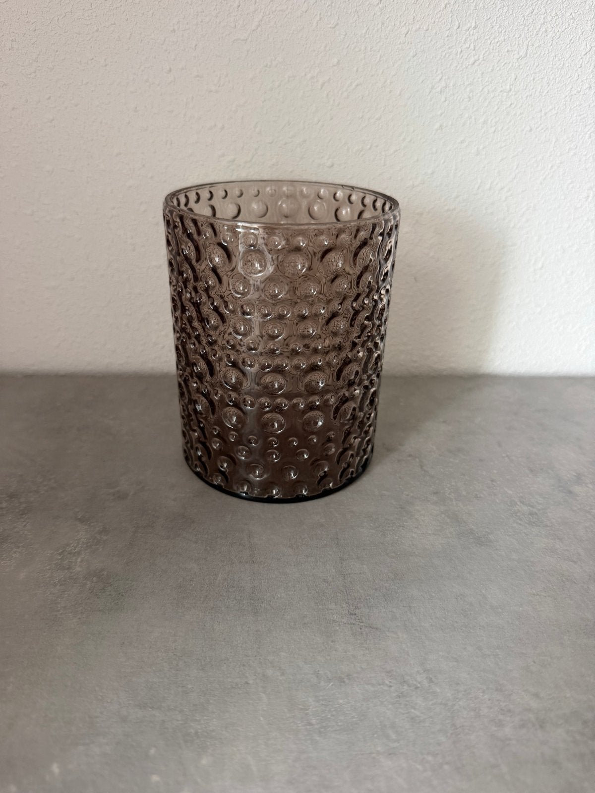 Decoratieve vaas met bubbelpatroon, Bruin, Ophalen, 12 cm, Glas