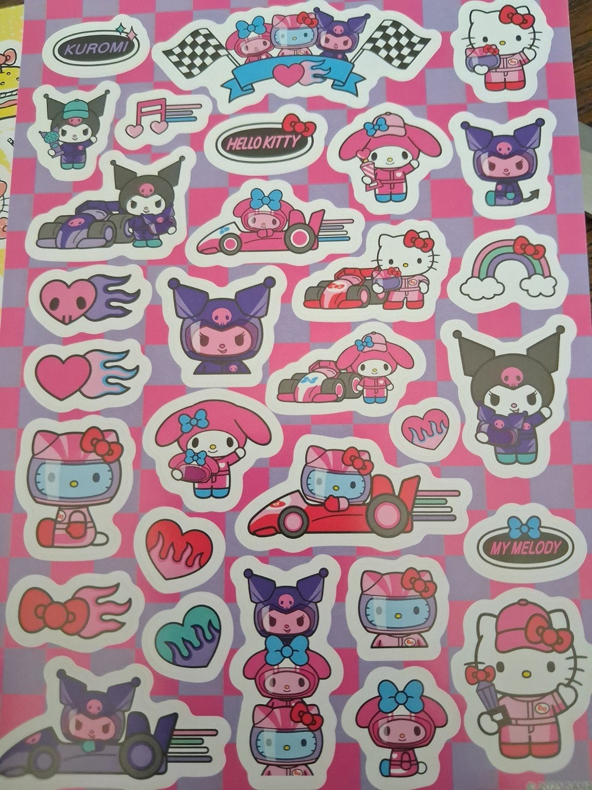 Hello Kitty F1 & Motor Racing Sticker Sheet, Ophalen of Verzenden, Nieuw, Strip of Tekenfilm