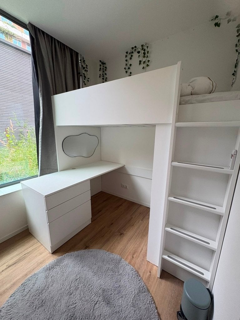 SMÅSTAD Hoogslaper met bureau / Bunkbed with desk, Huis en Inrichting, Ophalen, Gebruikt, Eenpersoons, 200 cm