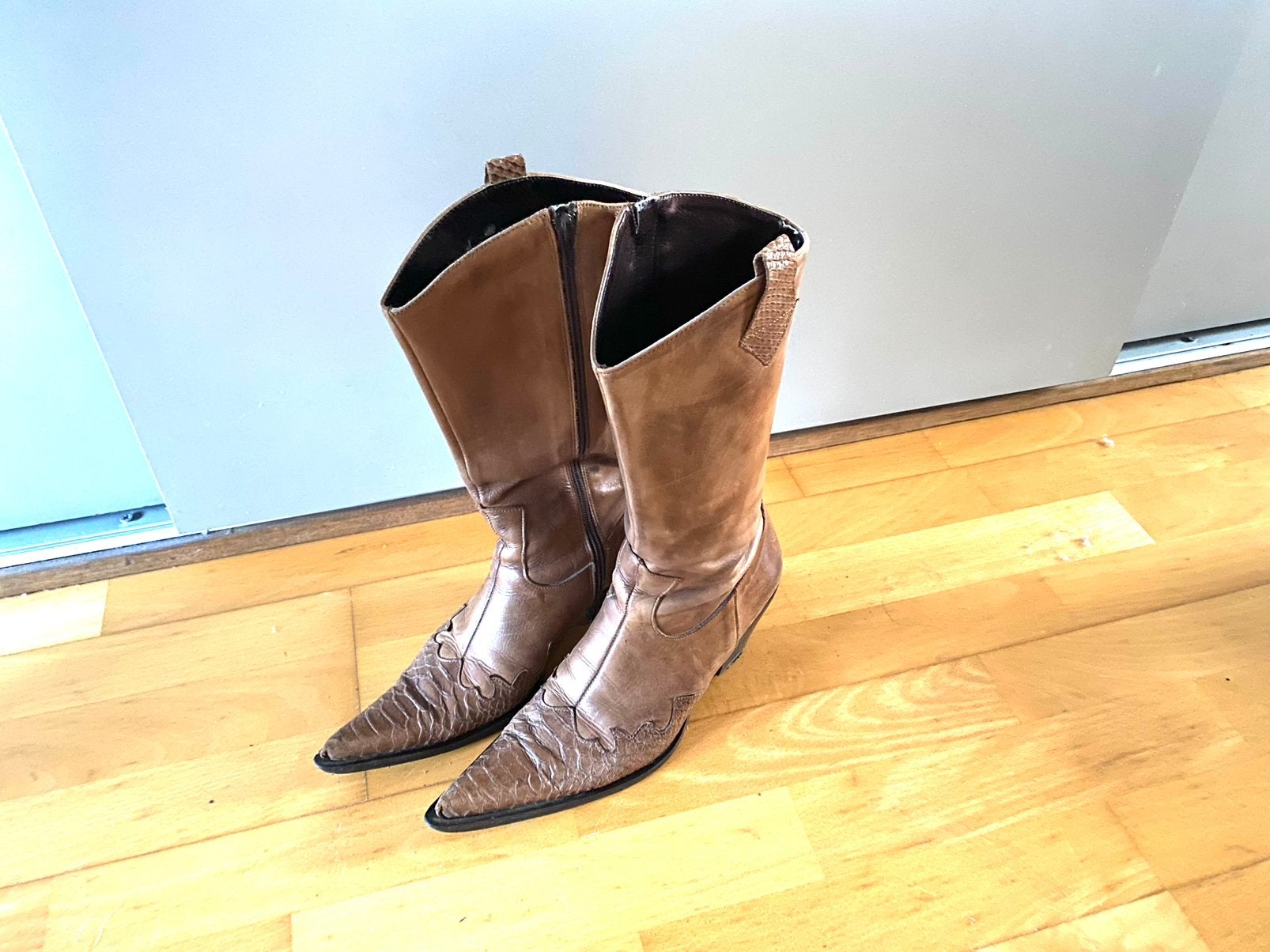 Cowboy / cowgirl laarzen 37, Kleding | Dames, Hoge laarzen, Bruin, Verzenden, Gedragen