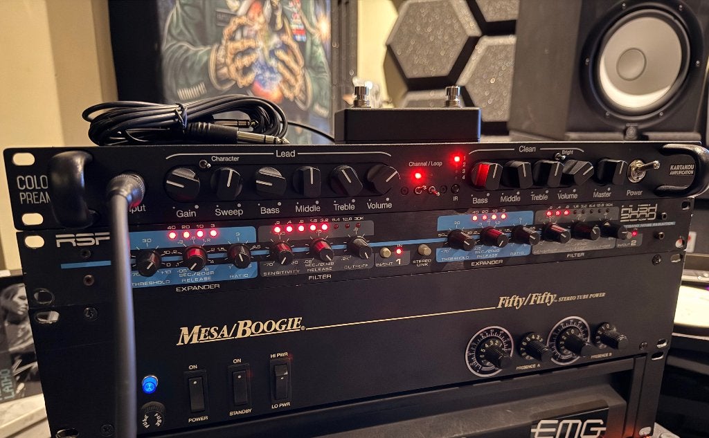 Mesa 50/50 + Kartakau Colossus + Hush2000 TE KOOP!, Ophalen, Gebruikt, Gitaar, Minder dan 50 watt