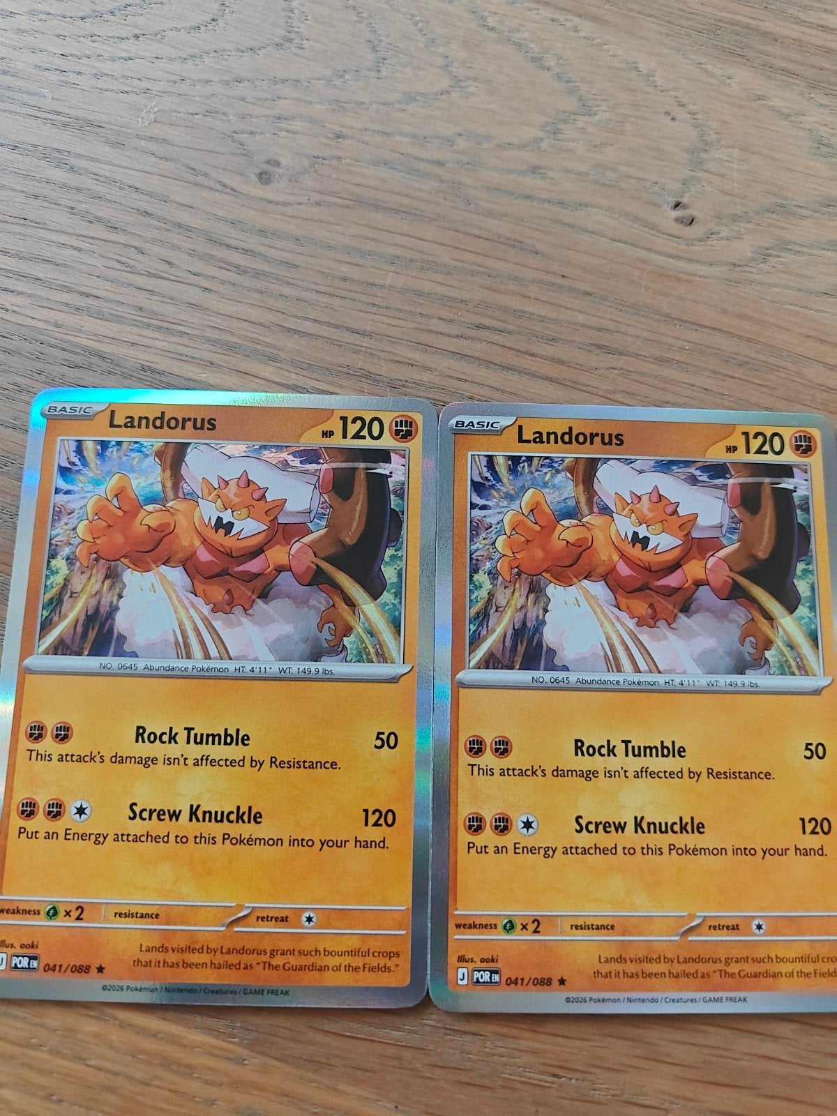 2x Landorus Holo Pokémon Kaart - 041/088, Hobby en Vrije tijd, Verzamelkaartspellen | Pokémon, Ophalen, Zo goed als nieuw, Meerdere kaarten