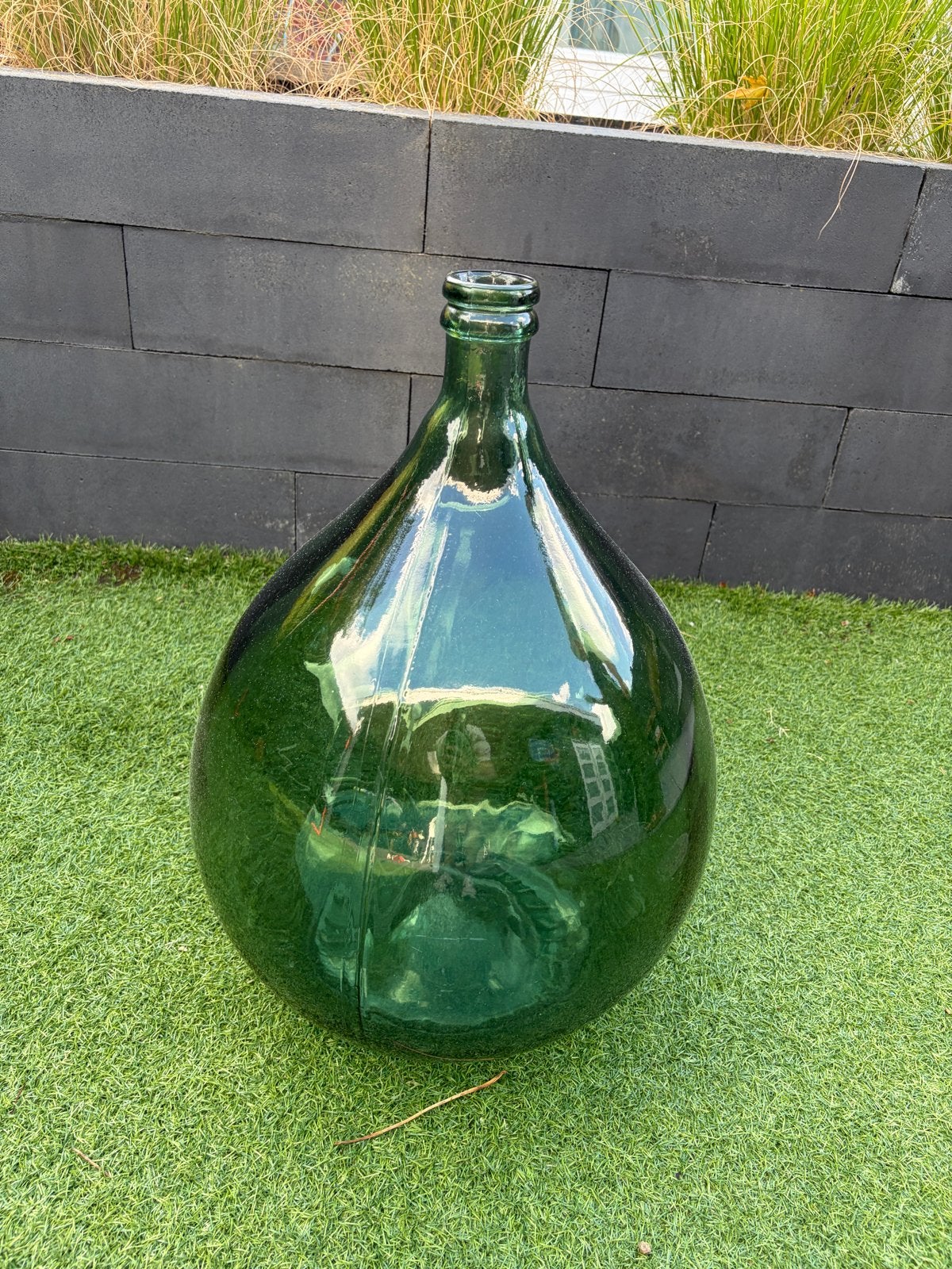Grote Groene Glazen Vaas - Decoratieve Fles, Ophalen of Verzenden