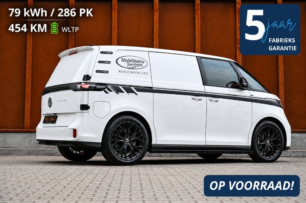 Volkswagen ID. Buzz Cargo LONG RANGE+ | 454 km | 5 jr gar., Auto's, Automaat, Zwart, Volkswagen, Wit