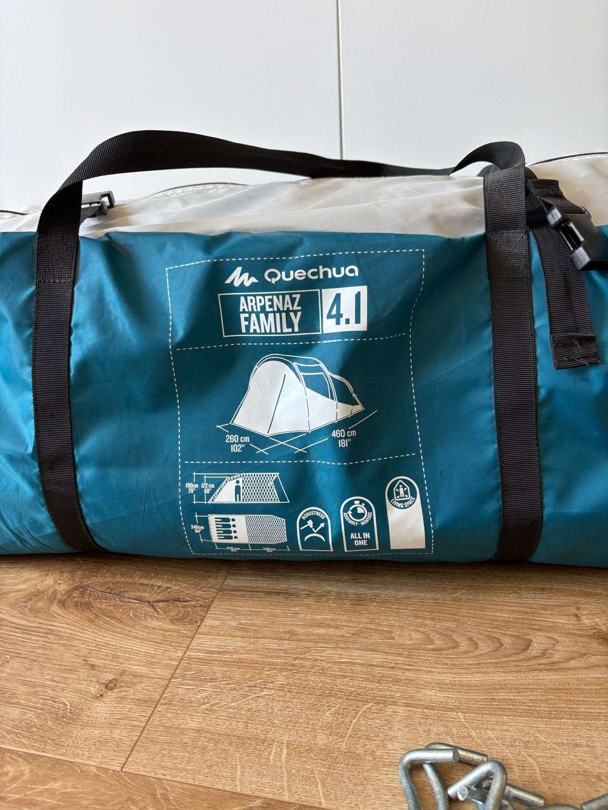 Quechua Arpenaz Family 4.1 Fresh & Black tent - Goede staat, Ophalen, Gebruikt, Tot en met 4