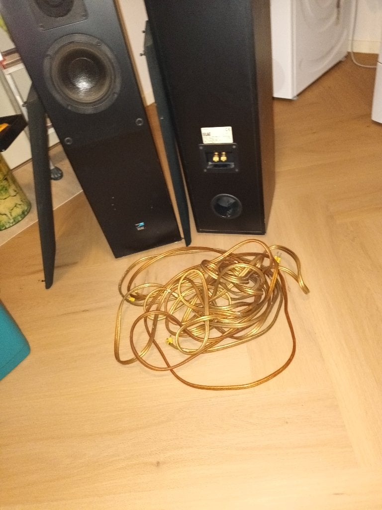 ELAC EL 121 Luidspreker - 120/150 Watt, Made in Germany, Vloerstaande luidspreker, Gebruikt, Inclusief kabels, 120 tot 150 watt