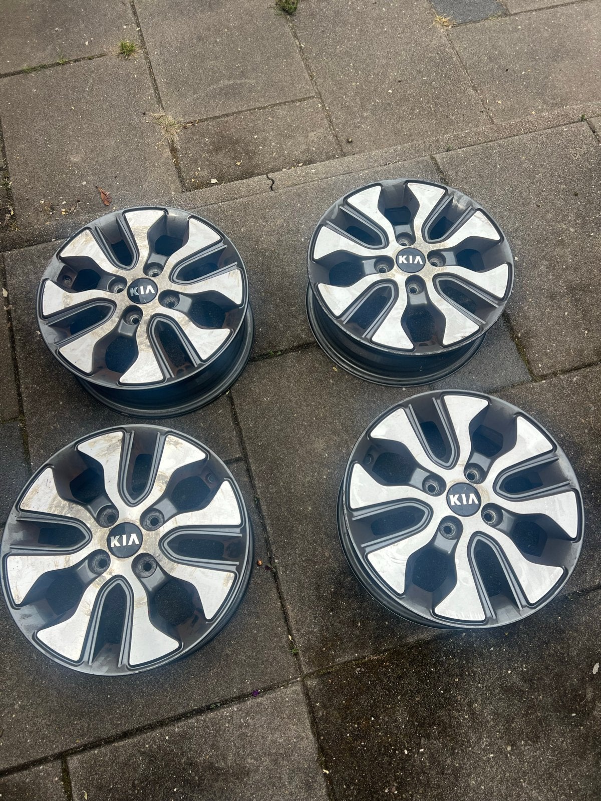 Set originele Kia Picanto velgen, Auto-onderdelen, Banden en Velgen, Ophalen, 14 inch, Gebruikt, Velg(en)