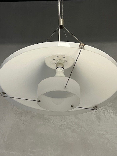 Jaren 70 hanglamp vintage design retro lamp wit kunststof, Ophalen, Kunststof, Gebruikt, .