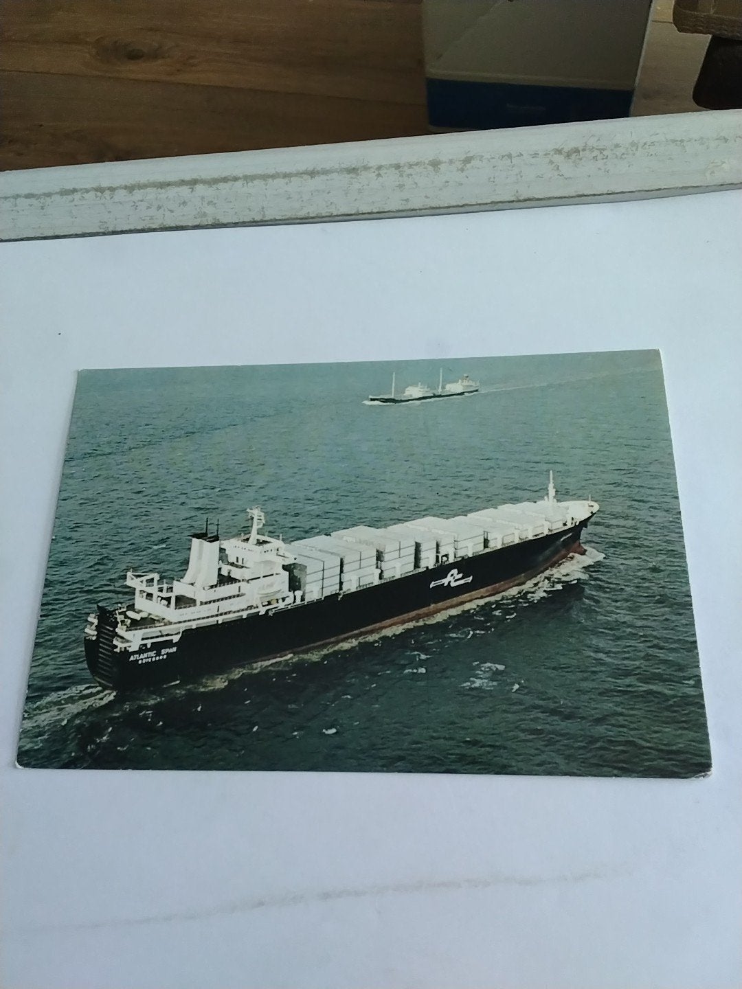 kaart Containerschip Atlantic Span Holland-Amerika Lijn, Ophalen of Verzenden, 1960 tot 1980, Gelopen, Voertuig