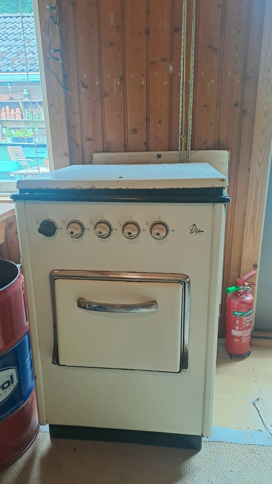Vintage Pelgrim gasfornuis met oven, Witgoed en Apparatuur, Fornuizen, Gebruikt, Gas, Vrijstaand, 85 tot 90 cm
