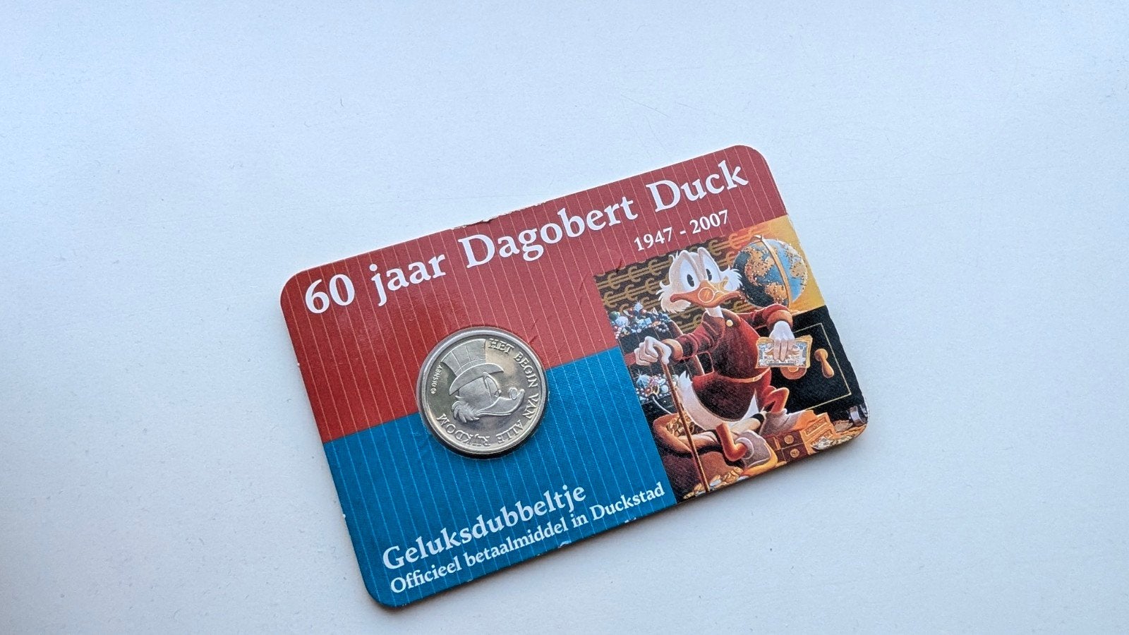 Donald Duck geluksdubbeltje ABN AMRO 60 jaar Dagobert Duck, Postzegels en Munten, Munten | Nederland, Ophalen of Verzenden, Koningin Beatrix