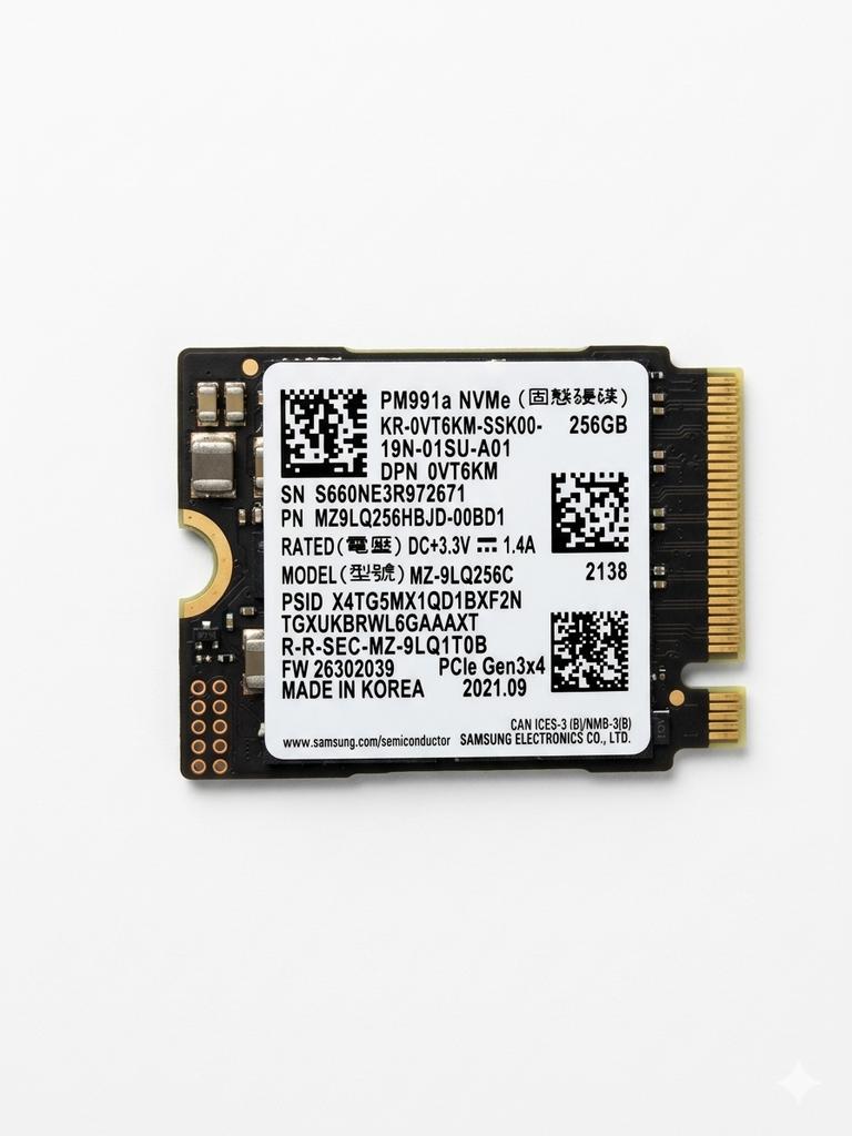 Samsung PM991a NVMe SSD van 256GB. Compact M.2 2230, Computers en Software, Harde schijven, Verzenden, Zo goed als nieuw, Laptop