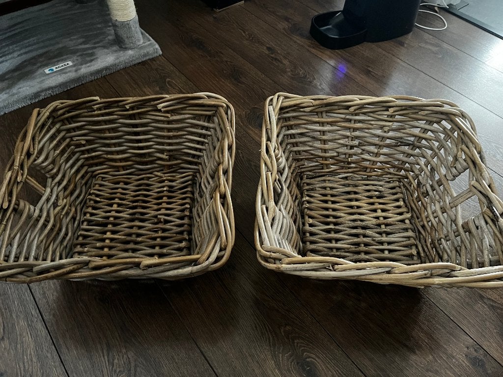 Leuke rieten opbergmandjes, Ophalen, Mand, Gevlochten, Vierkant