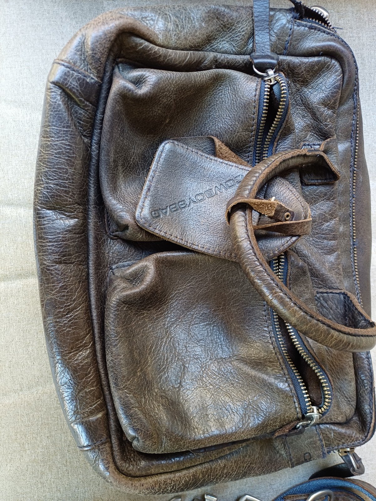 Leren cowboysbag donker grijs, Sieraden, Tassen en Uiterlijk, Tassen | Damestassen, Ophalen, Grijs