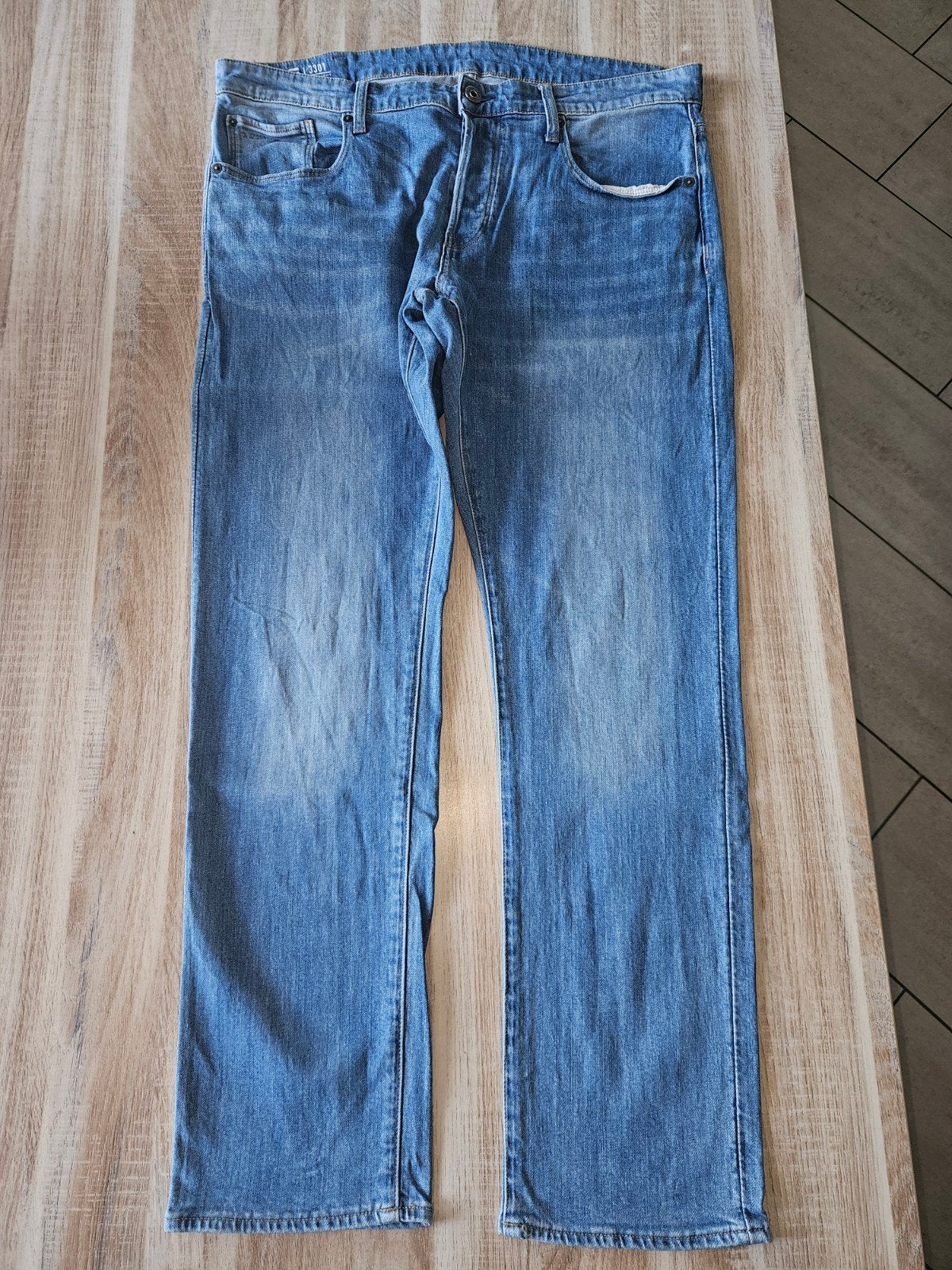 G star 3301 straight fit 35x32 lichtblauw nieuwstaat! 2, Blauw, Nieuw, Ophalen of Verzenden, G-Star Raw