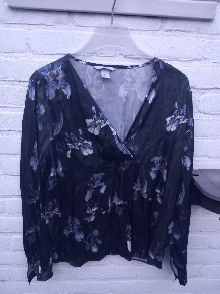 Guess Bertha damesblouse met lange mouw maat 40 H&M, H&M, Blauw, Maat 42/44 (L), Nieuw