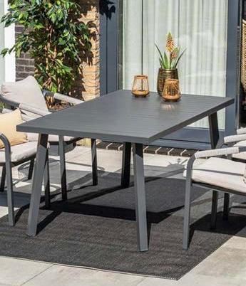 Tuinset aluminium tafel met 4 tuinstoelen rope, Ophalen, 4 zitplaatsen, Tuinset, Eettafel