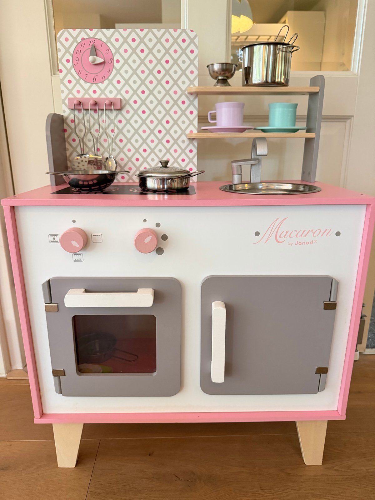 Janod Macaron Houten Speelkeuken met Accessoires, Ophalen, Zo goed als nieuw, Hout, Speelkeuken