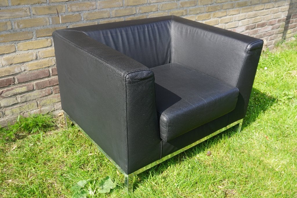 Luxy leren fauteuil stoel relaxstoel, Ophalen, Gebruikt, 75 tot 100 cm, Leer