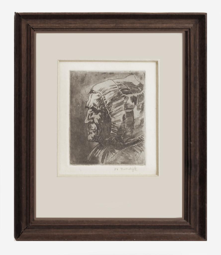 Willem Frederik Noordijk ets, Ophalen, Ingelijst, Ets, Portret