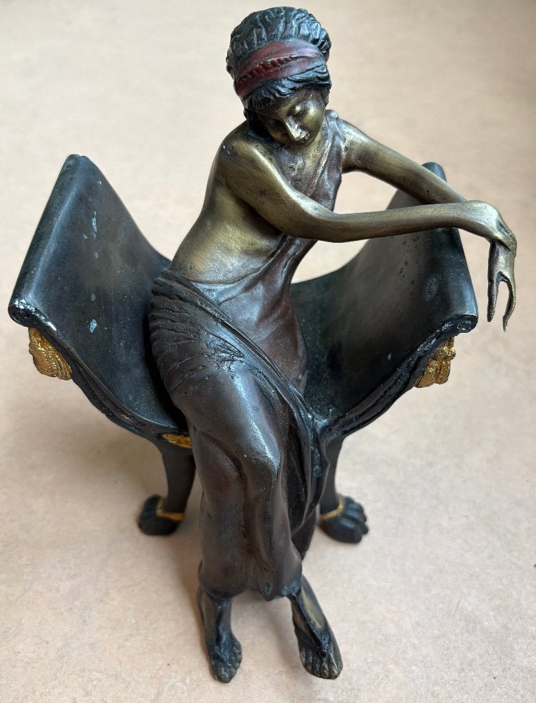 Prachtig bronzen art deco beeld, Art deco, Ophalen of Verzenden, Brons, 20 - 50 cm