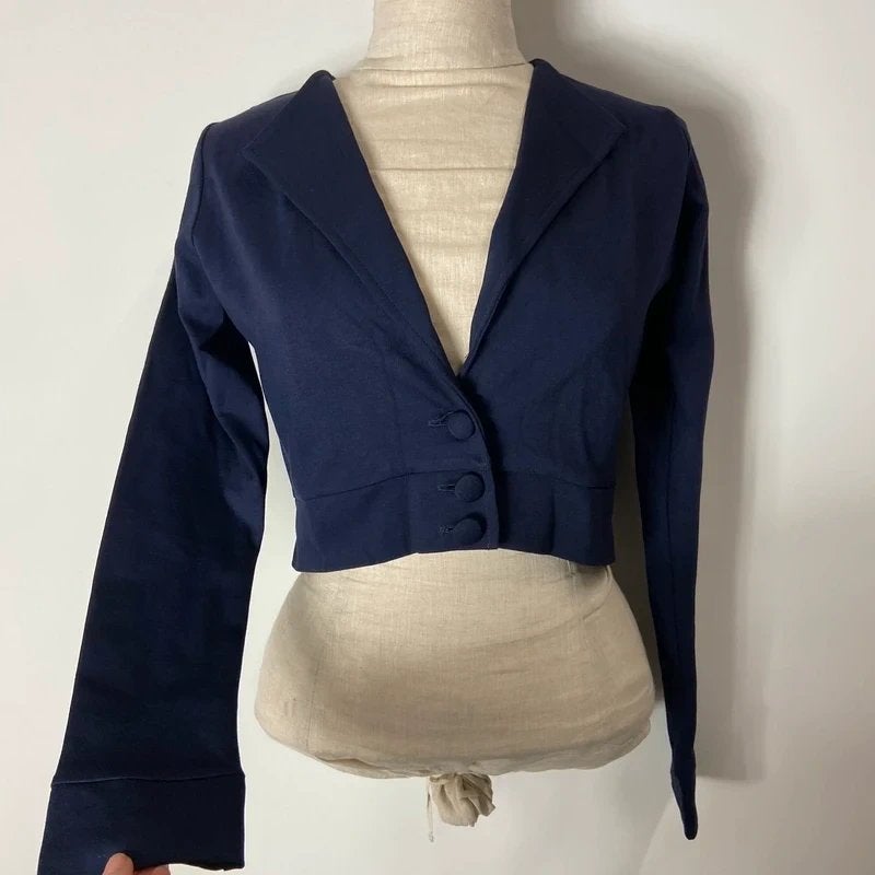 Heart of Haute | Bolero/cropped blazer | Donkerblauw, Maat 38/40 (M), Heart of Haute, Blauw, Ophalen of Verzenden