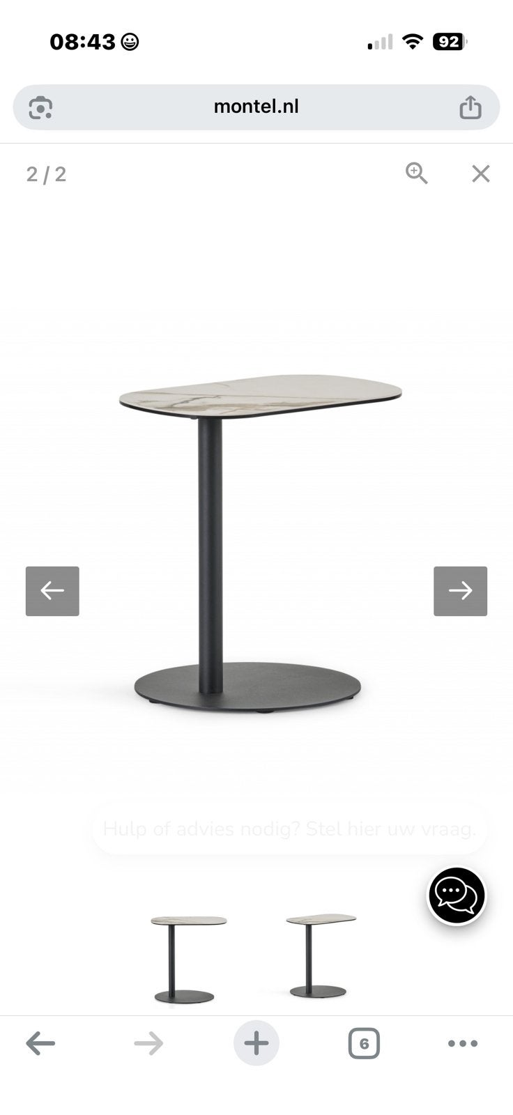 Nieuwe Montel bijzettafel, Ophalen, Nieuw