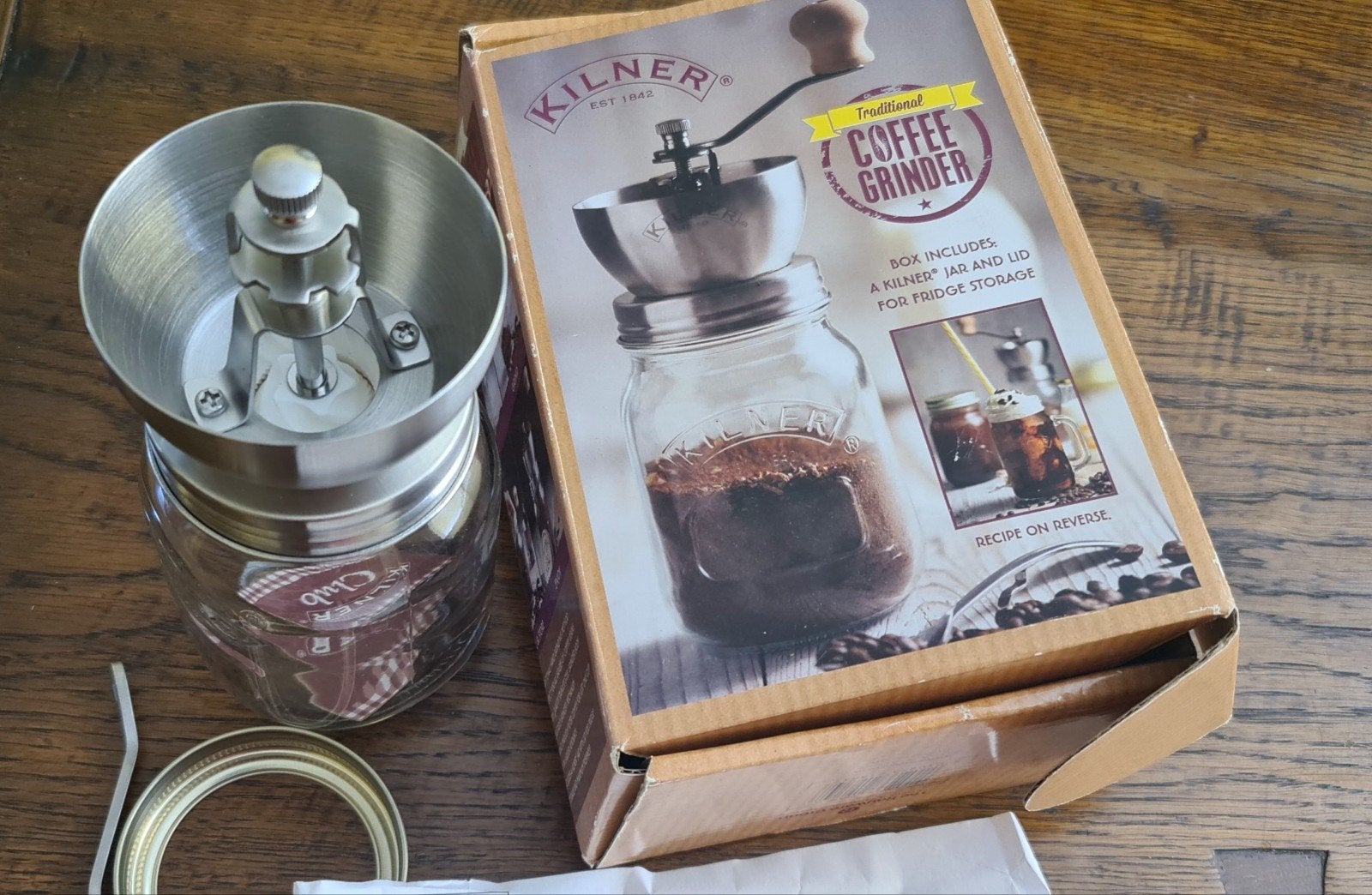 Kilner Traditionele Koffiemolen met Pot en Deksel, Overige modellen, Nieuw, 4 tot 10 kopjes, Koffiebonen
