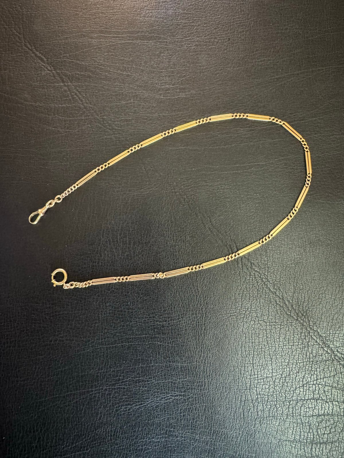 Mooie gouden ketting / zakhorloge ketting 14karaat eikenblad, Ophalen of Verzenden, Gebruikt, Goud