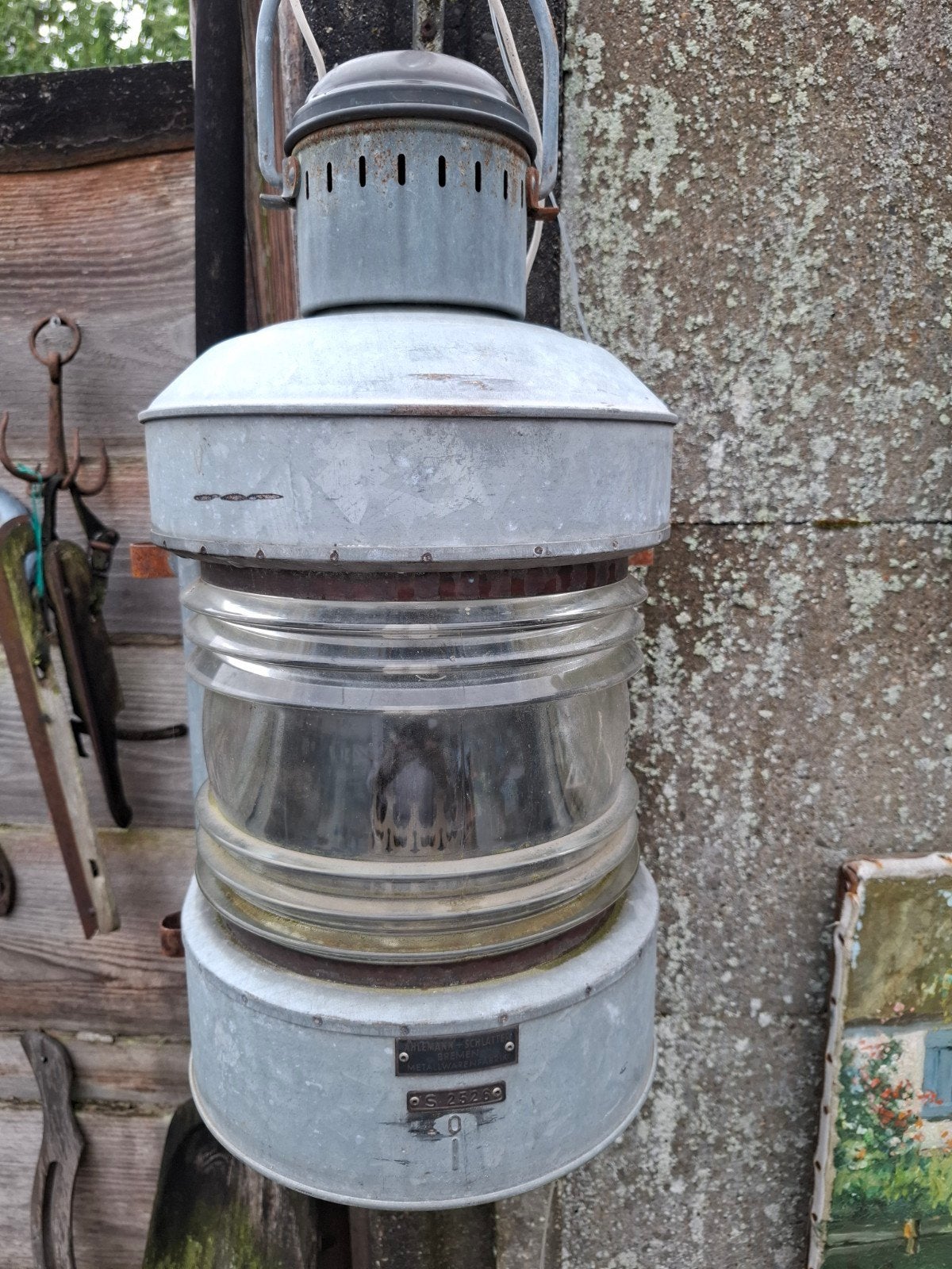 Antieke scheepslamp Ahlemann + Schlatter Bremen, Ophalen