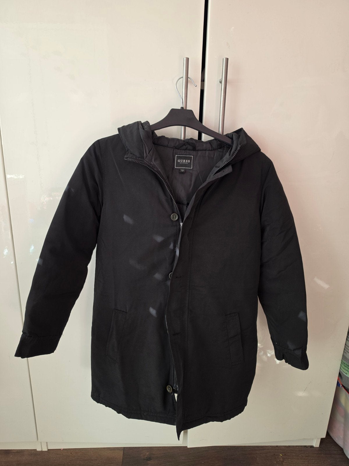 Guess Zwarte Winterjas met Capuchon, Guess, Zwart, Ophalen of Verzenden, Zo goed als nieuw