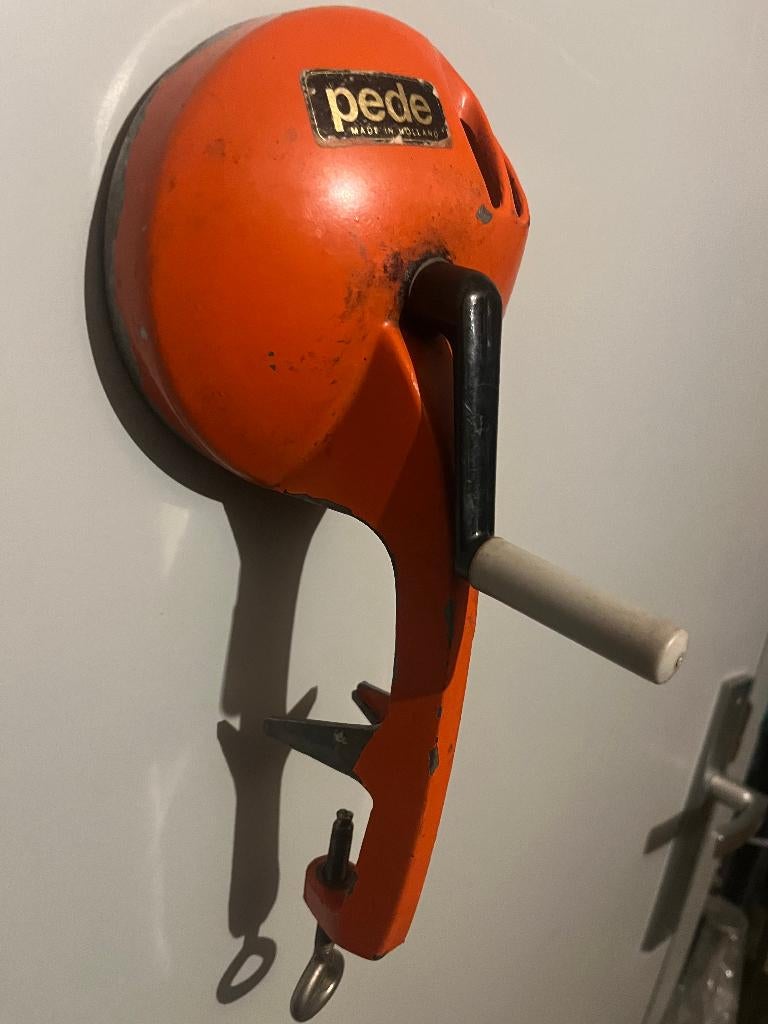 vintage zeldzame oranje Pede snijbonenmolen., Antiek en Kunst, Ophalen of Verzenden