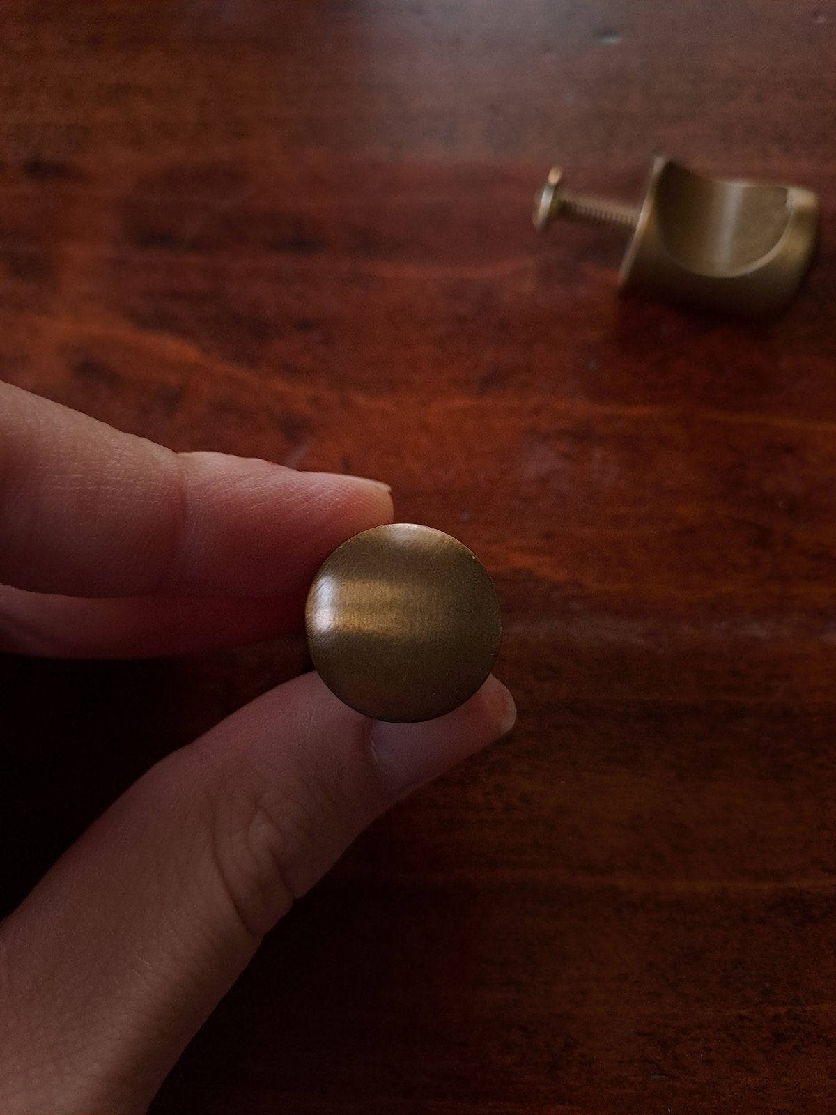 2x vintage messing meubelknoppen, Doe-het-zelf en Verbouw, Ophalen of Verzenden, Zo goed als nieuw, Koper of Messing, Klink of Kruk