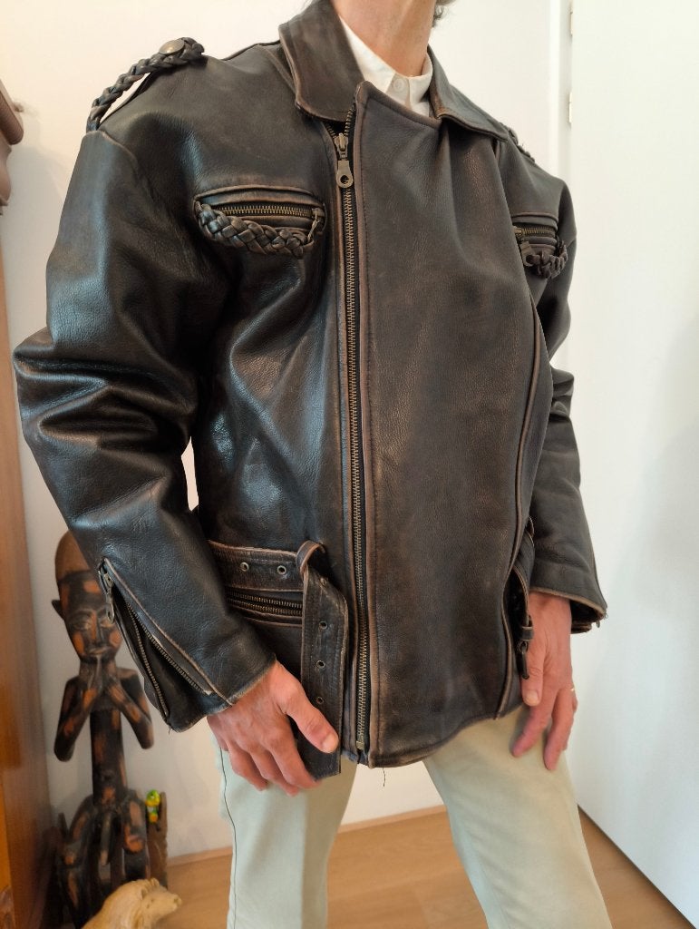 leren jack L/LG, Jas | leer, Ophalen of Verzenden, Tweedehands, Heren