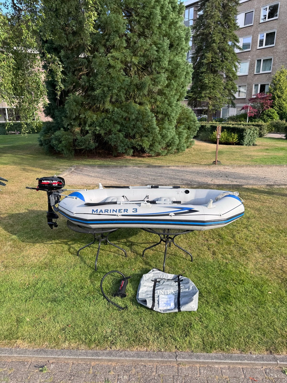 Intex Mariner 3 boot + Mercury 3.3 PK buitenboordmotor 2takt, Watersport en Boten, Kano's, Drie personen of meer, Overige typen