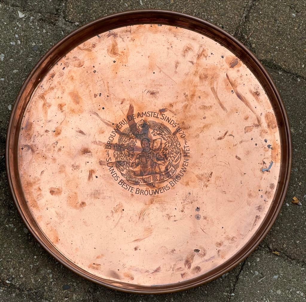 Rood koperen Amstel dienblad, Ophalen, Koper