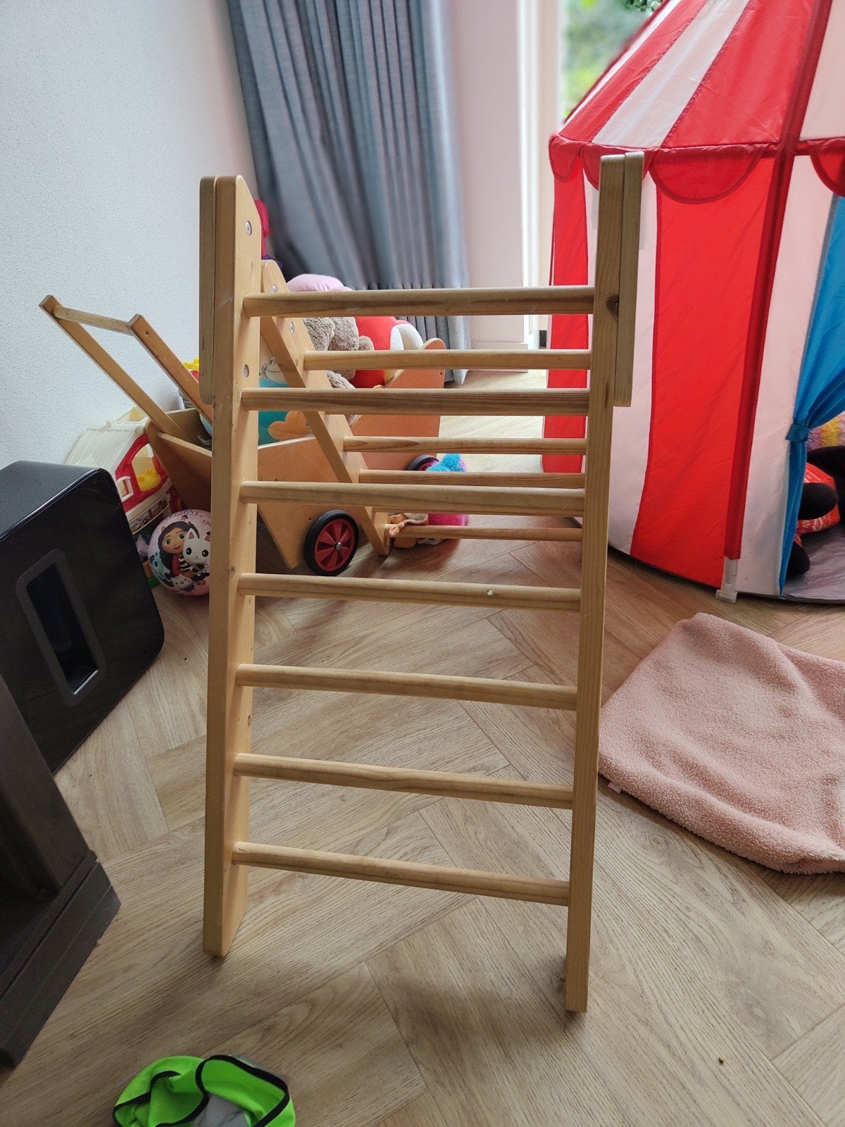 Aldi Houten klimrek/glijbaan voor kinderen, Ophalen, Zo goed als nieuw, Klimwand