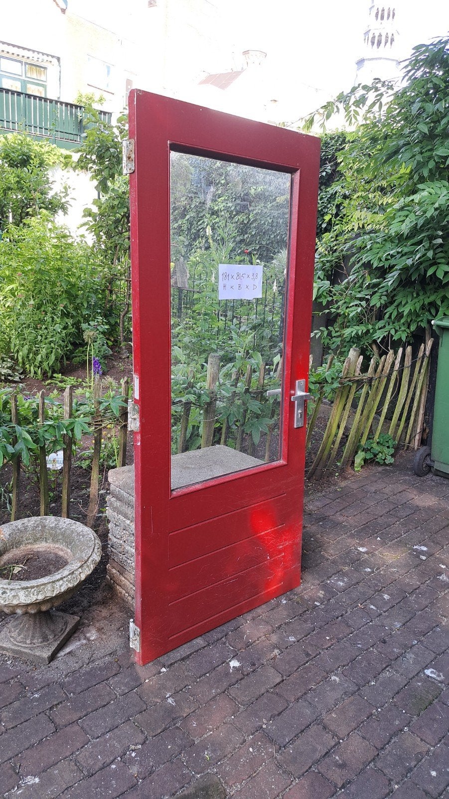 Hardhouten buitendeur, Gebruikt, 80 tot 100 cm, Minder dan 200 cm, Ophalen of Verzenden