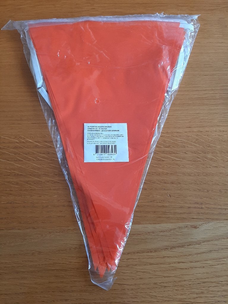 WK voetbal oranje punt vlaggenlijnen 10 meter lang, Ophalen, Nieuw