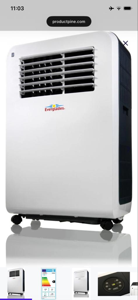 Everglades EV9061 Mobiele Airco 10000 BTU - Wit/Grijs, Witgoed en Apparatuur, Airco's, Ophalen, Minder dan 60 m³, 3 snelheden of meer