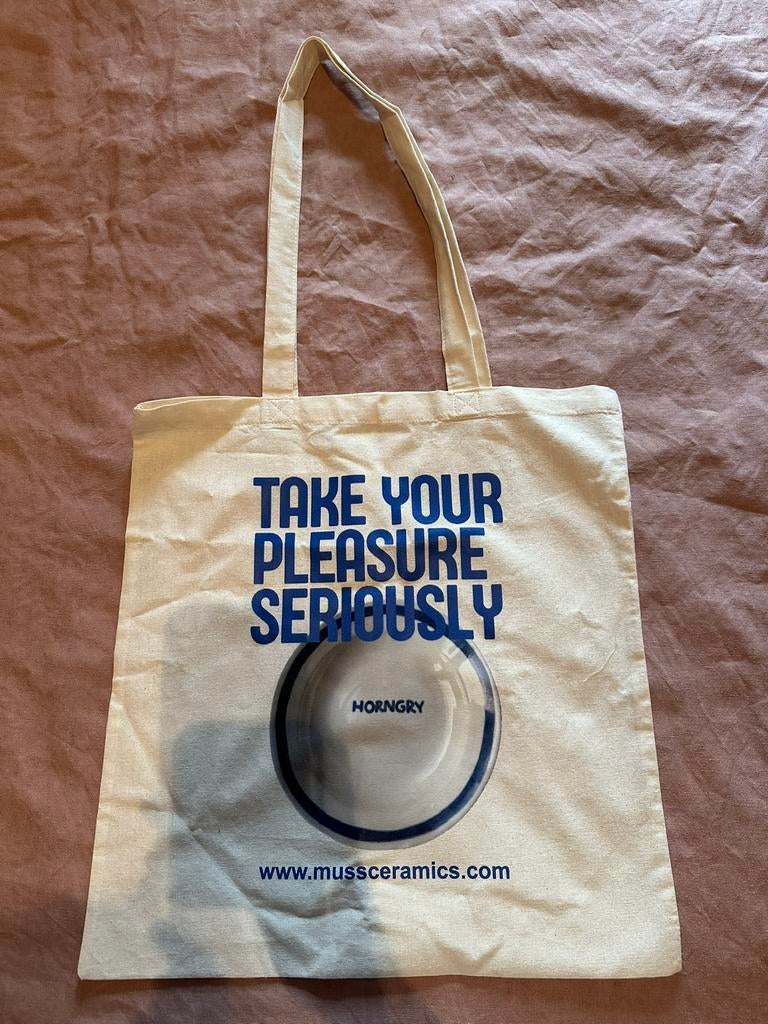 Katoenen tote bag met print, Ophalen of Verzenden, Nieuw, Beige