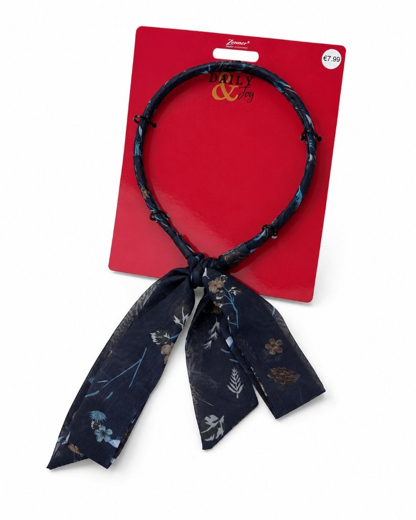 Zenner Daily & Joy haarband met strik – blauwe bloemenprint, ., Overige typen, Nieuw, Ophalen of Verzenden