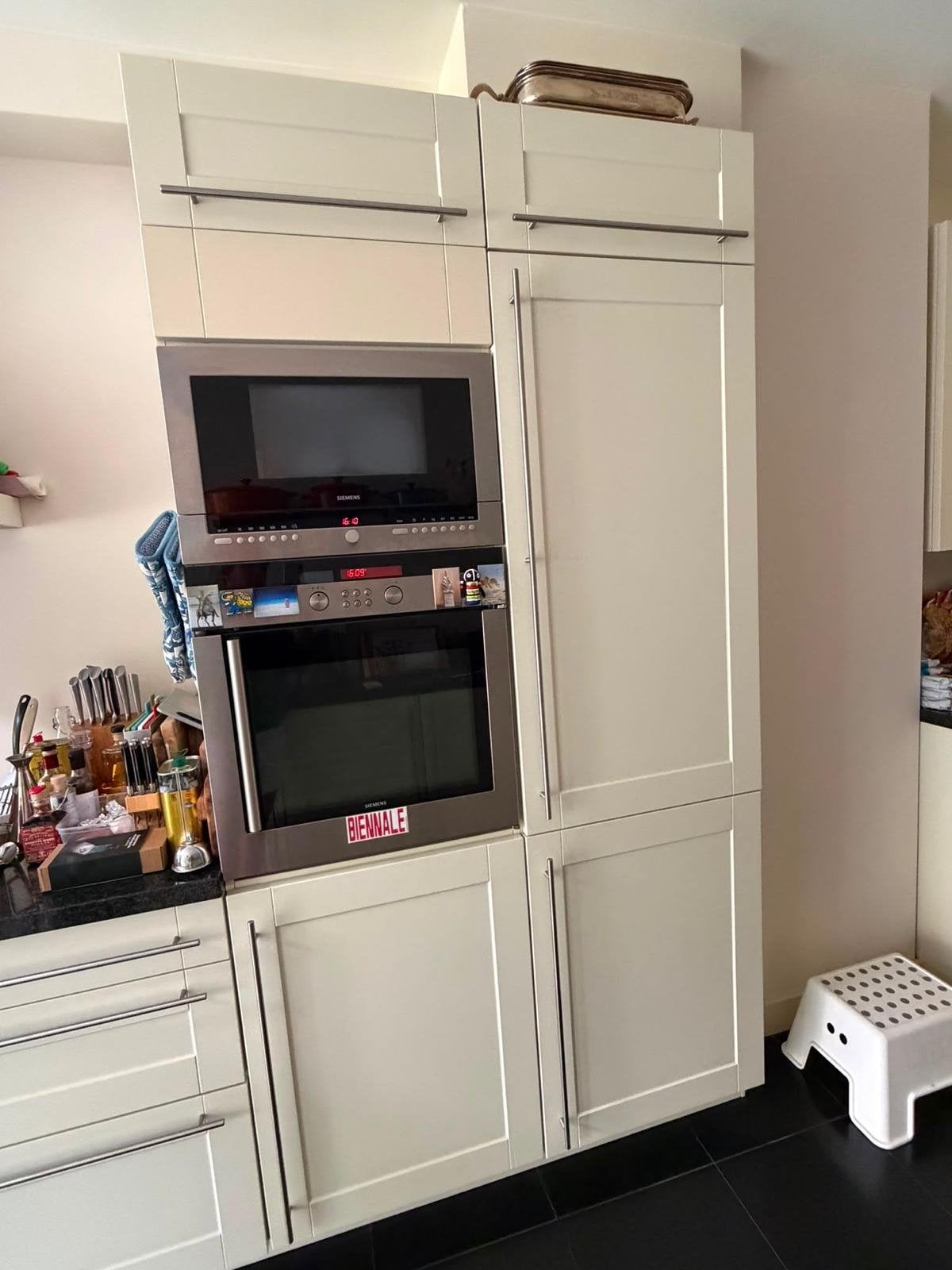Complete tweedehands keuken incl. inbouwapparatuur, Ophalen, Gebruikt, Wit, Hoekkeuken