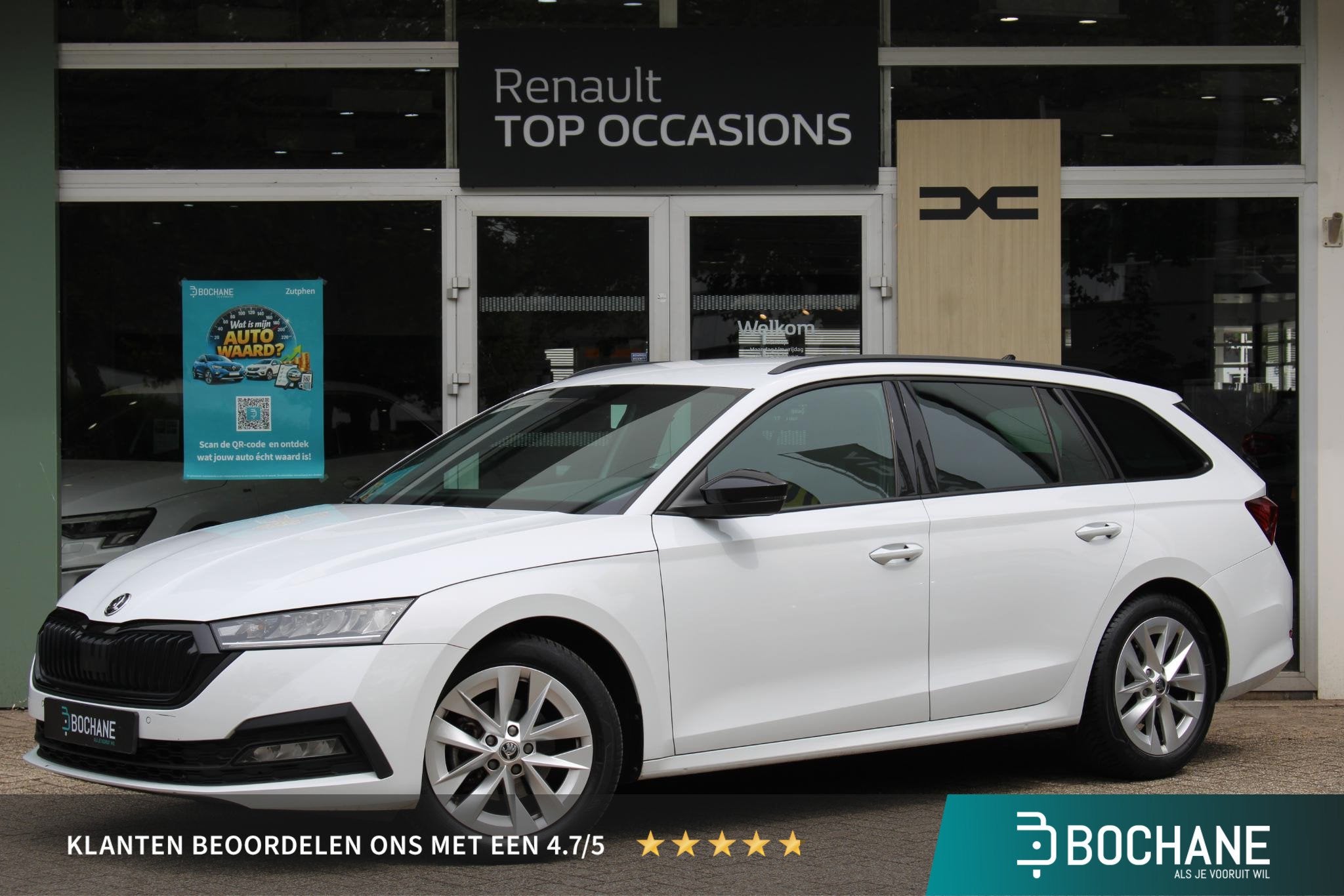 Skoda Octavia Combi 1.0 e-TSI Sport Business | Trekhaak | Cr, 1263 kg, Stof, Gebruikt, Wit
