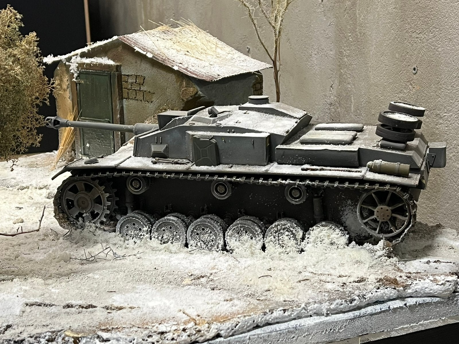 Grote 1/16 diorama Wo2 winter tank, uniek!, Ophalen, Zo goed als nieuw, 1:35 tot 1:50, Nvt